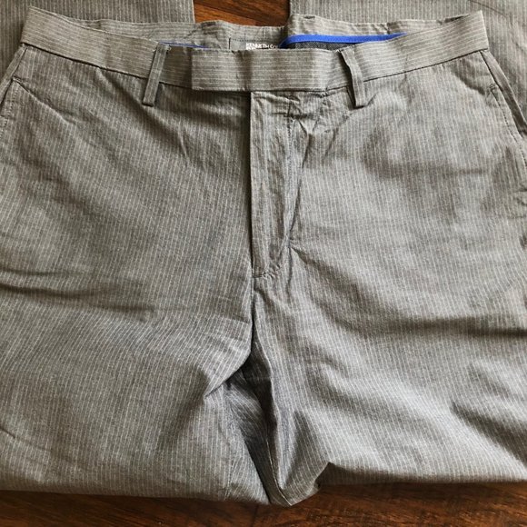 Kenneth Cole reaction mens gray striped pants chinos 33 W x 28 L - Picture 5 of 6